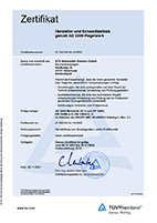 Zertifikat Hersteller und Schweißbetrieb
gemäß AD 2000-Regelwerk